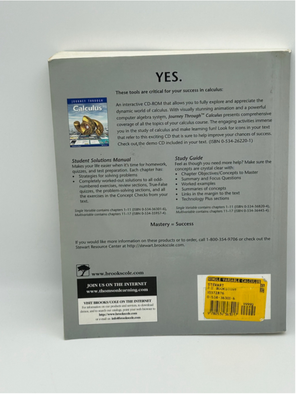 Brooks/Cole Single Variable Calculus Student Solutions Manual One Size Brown - Picture 2 of 6